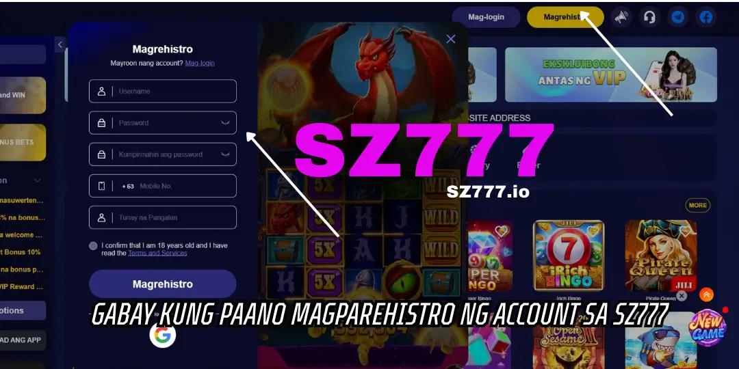 SZ777 Register – Gabay Kung Paano Magparehistro ng Account sa SZ777 2 Gabay Kung Paano Magparehistro ng Account sa SZ777